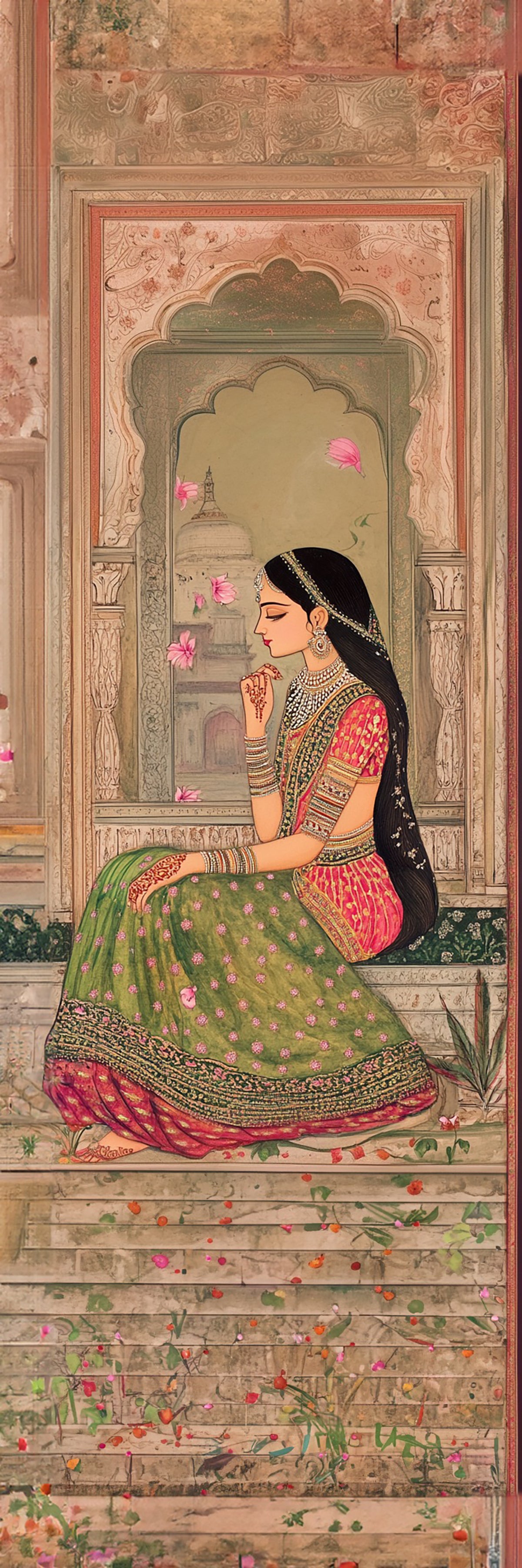 The Rose Petal Rani – Jharokha Wall Art