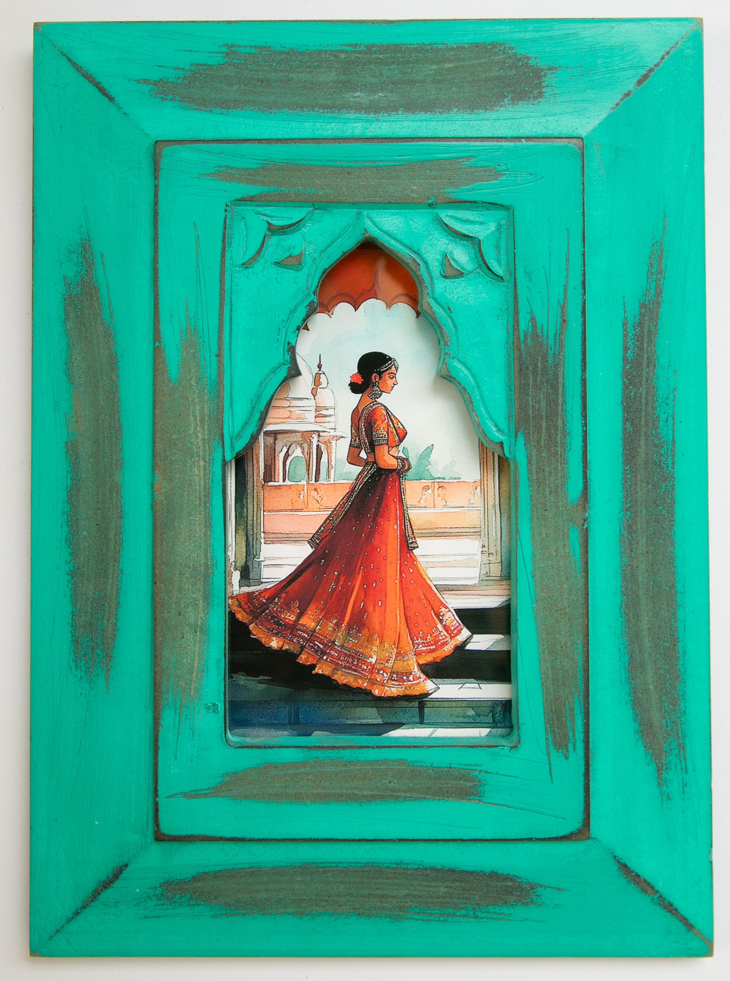 The Emerald Arch Rani – Jharokha Wall Art