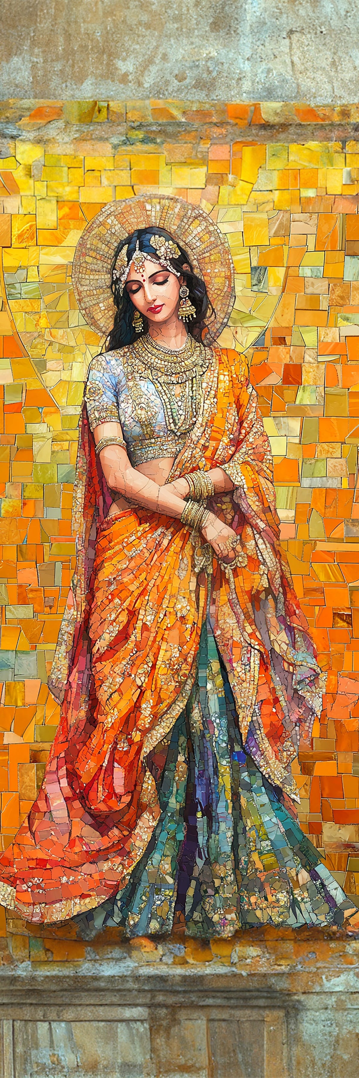 The Golden Rani – Jharokha Wall Art