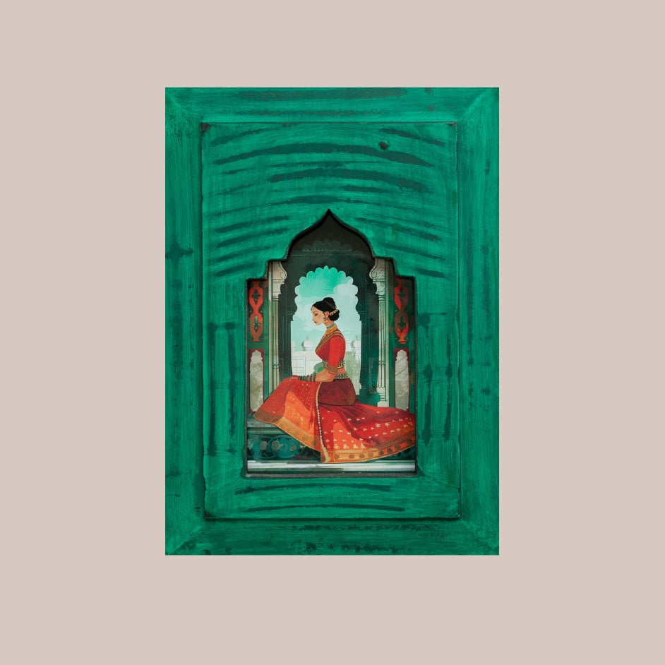 The Jade Court Rani – Jharokha Wall Art