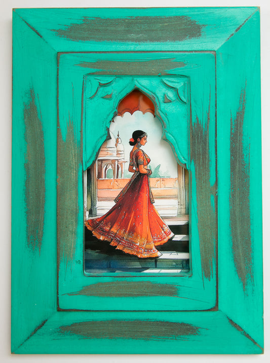 The Emerald Arch Rani – Jharokha Wall Art