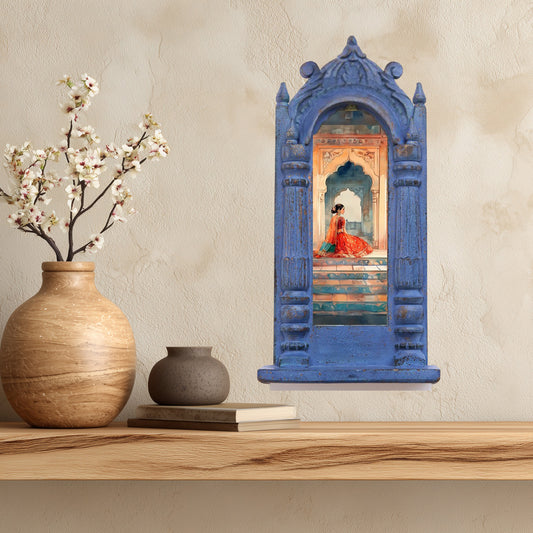 The Scarlet Begum – Jharokha Wall Art