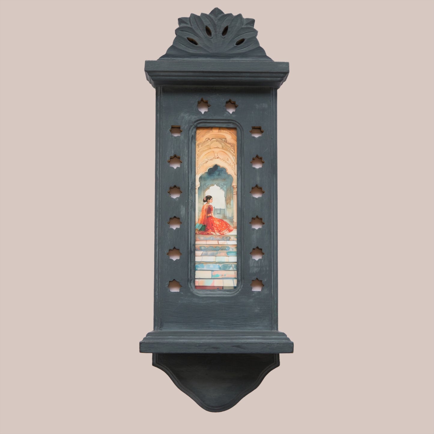 The Scarlet Staircase – Jharokha Wall Art