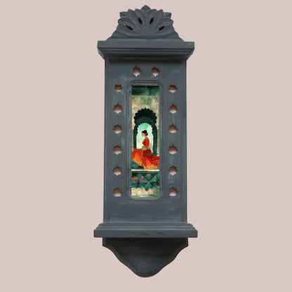 The Teal Mahal Rani – Jharokha Wall Art