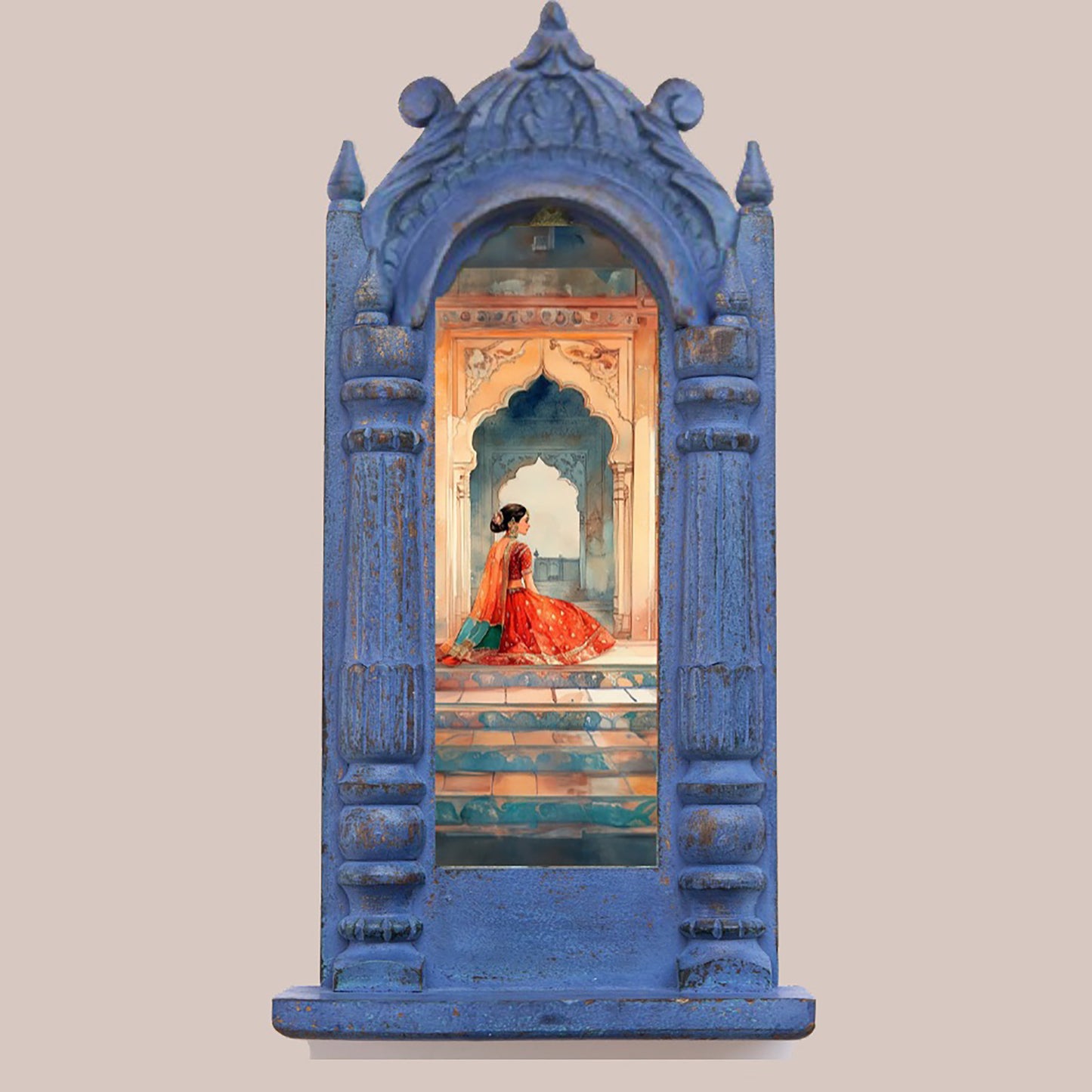 The Scarlet Begum – Jharokha Wall Art