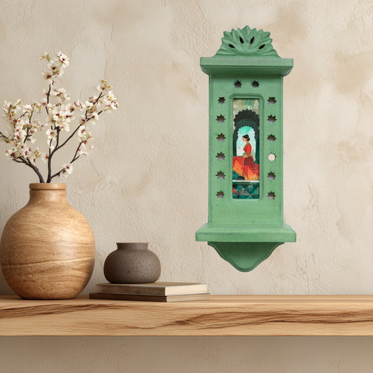 The Jade Court Rani – Jharokha Wall Art (Tall)