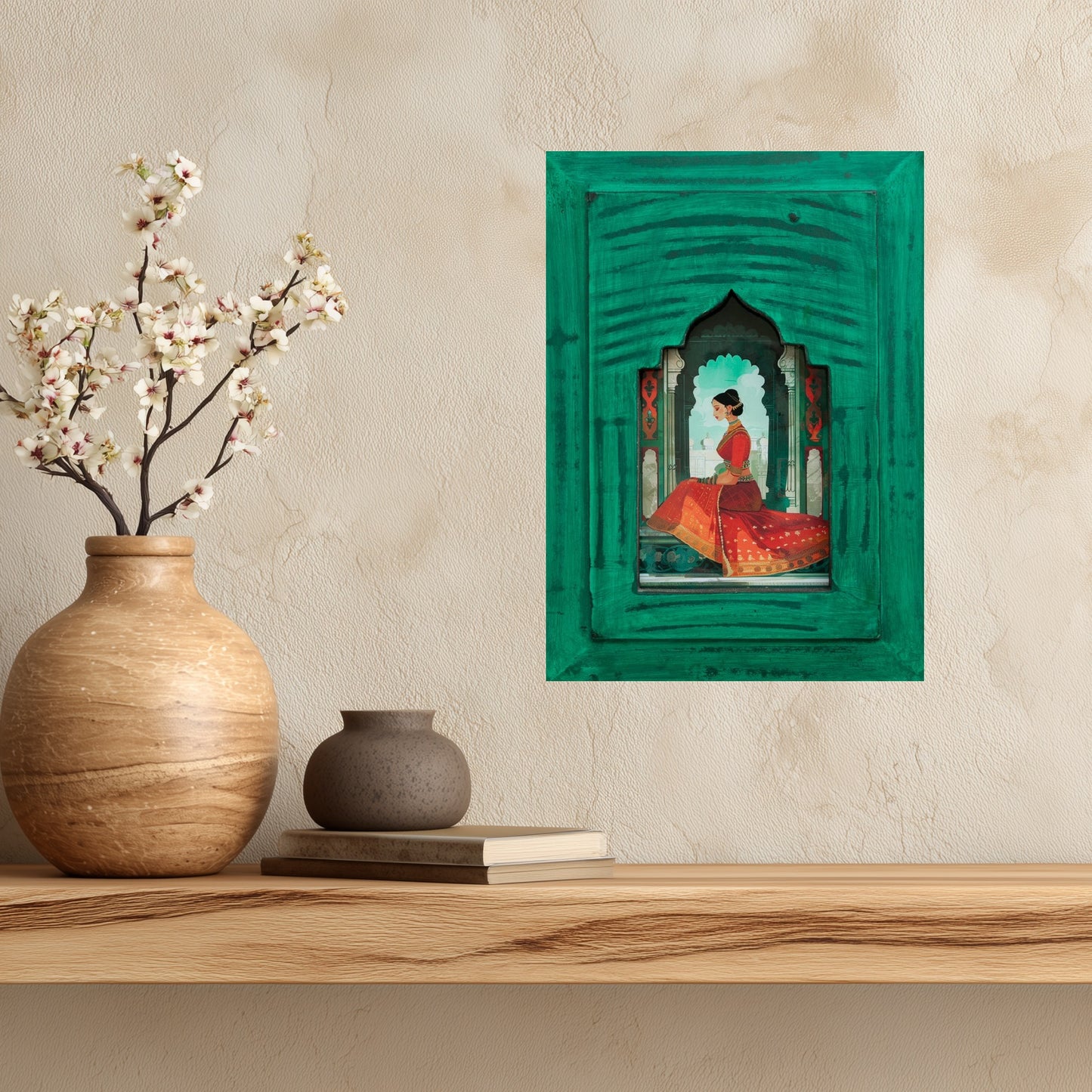 The Jade Court Rani – Jharokha Wall Art