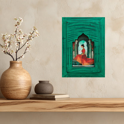 The Jade Court Rani – Jharokha Wall Art