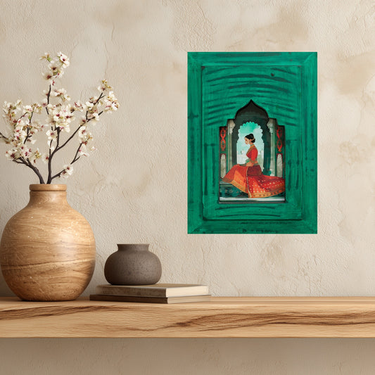 The Jade Court Rani – Jharokha Wall Art