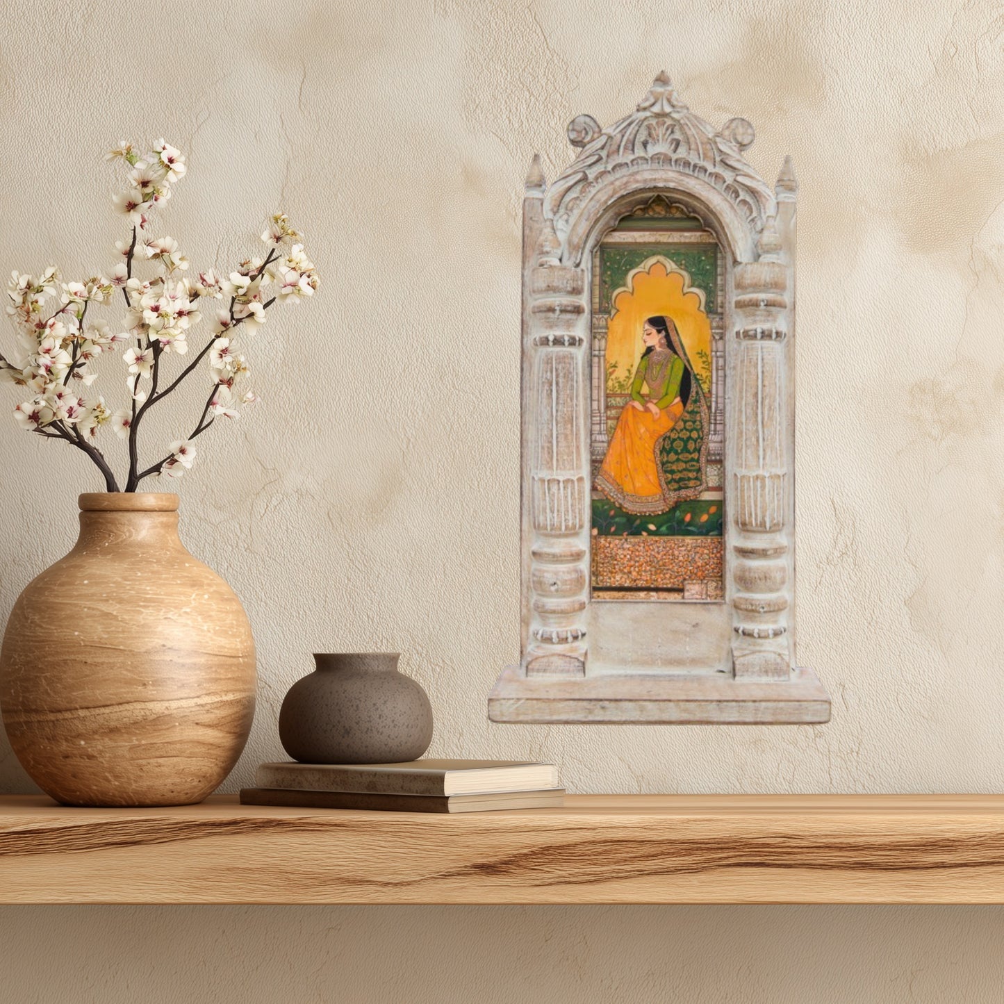 The Golden Hour Rani – Jharokha Wall Art