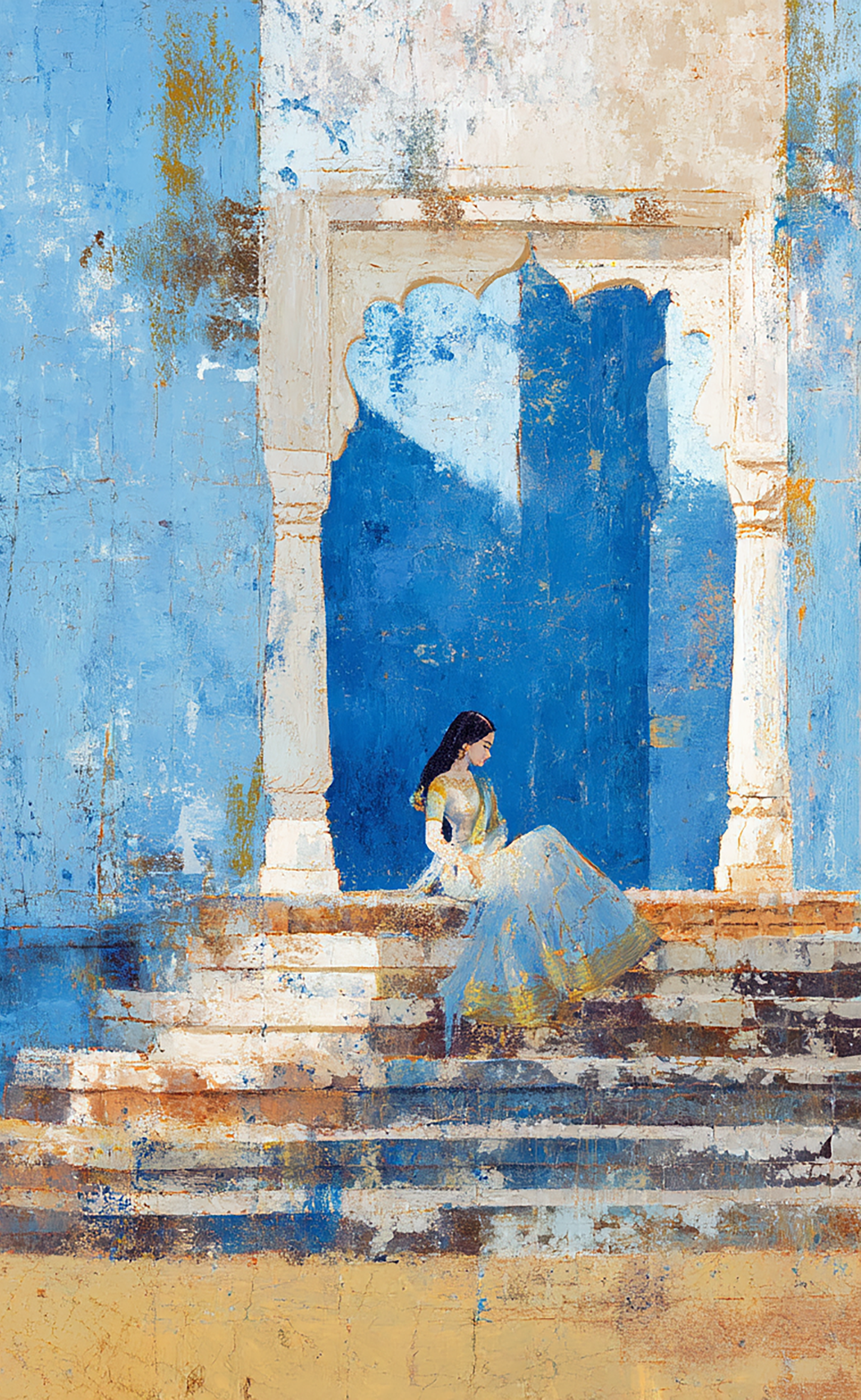 The Blue Haveli Rani – Jharokha Wall Art