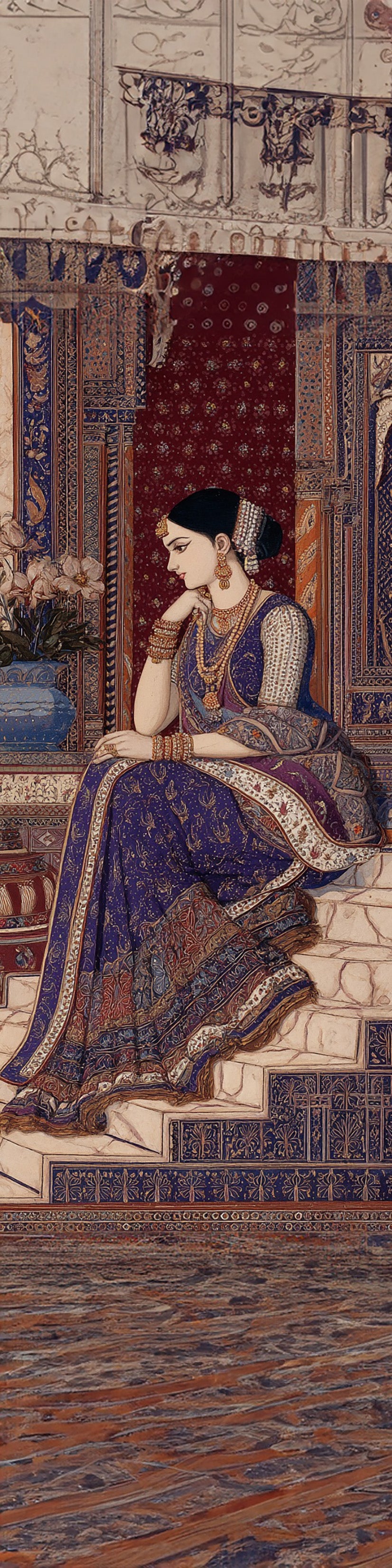 The Indigo Begum – Jharokha Wall Art
