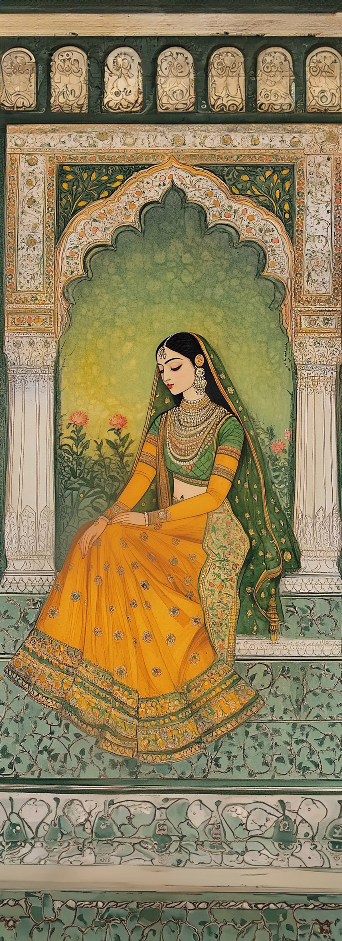 The Jade Garden Rani – Jharokha Wall Art
