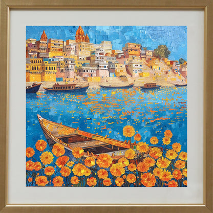 Varanasi Ghats with Marigolds
