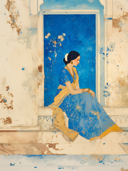 The Blue Door Begum – Jharokha Wall Art