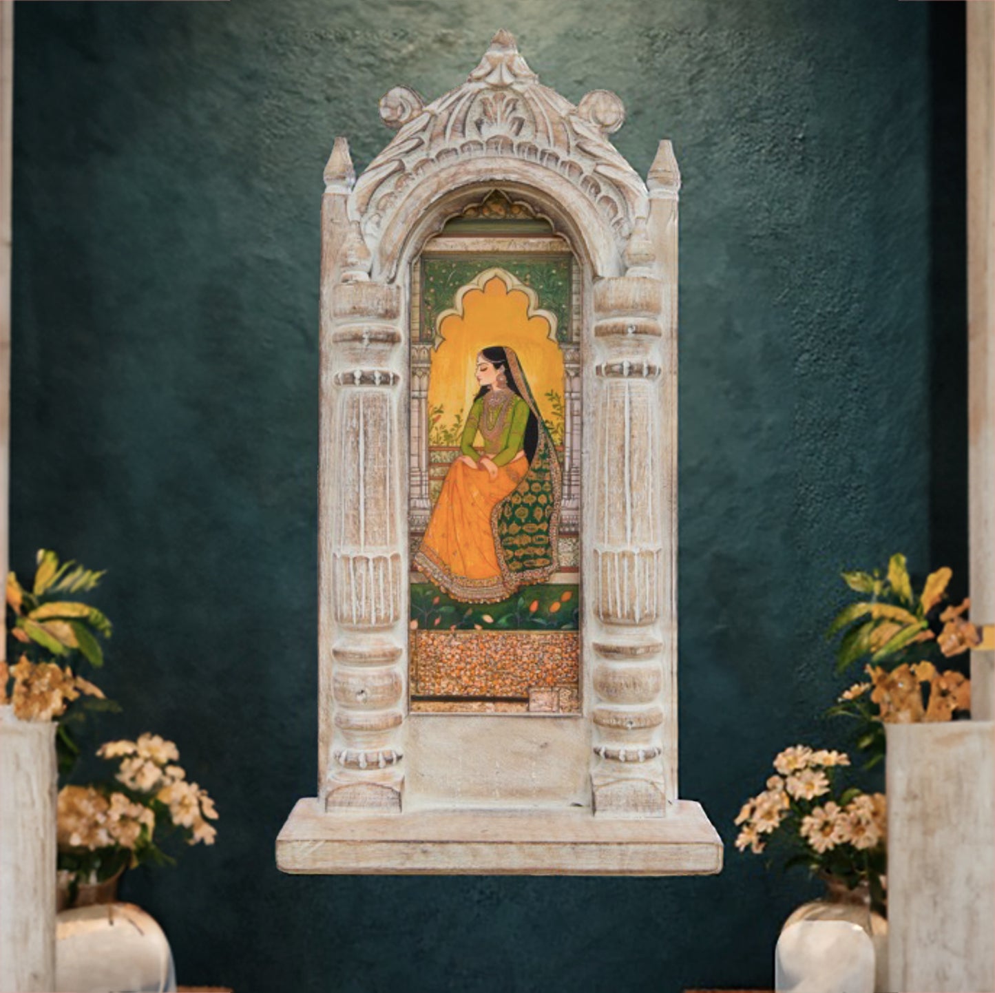 The Golden Hour Rani – Jharokha Wall Art
