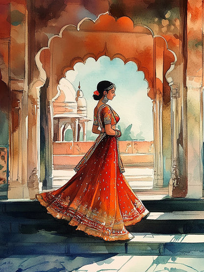 The Amber Arch Rani – Jharokha Wall Art